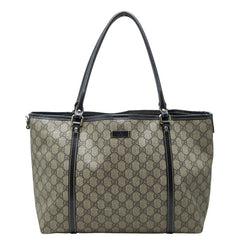 グッチ GGスプリーム トートバッグ ショルダーバッグ 197953 ベージュ ブラウン PVC レザー レディース GUCCI 【中古】