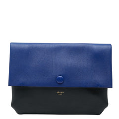 セリーヌ フィービーファイロ ポーチ クラッチバッグ ブラック ブルー レザー スウェード レディース CELINE 【中古】