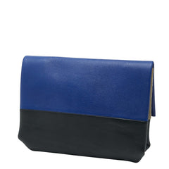 セリーヌ フィービーファイロ ポーチ クラッチバッグ ブラック ブルー レザー スウェード レディース CELINE 【中古】