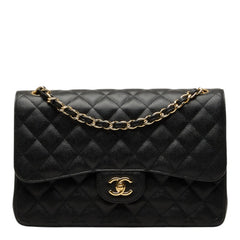シャネル マトラッセ30 ココマーク ダブルフラップ チェーン ショルダーバッグ ブラック キャビアスキン レディース CHANEL 【中古】