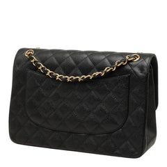 シャネル マトラッセ30 ココマーク ダブルフラップ チェーン ショルダーバッグ ブラック キャビアスキン レディース CHANEL 【中古】