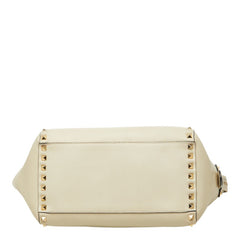 ヴァレンティノ ロックスタッズ ハンドバッグ ショルダーバッグ 2WAY オフホワイト レザー レディース VALENTINO 【中古】