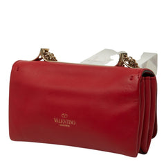 ヴァレンティノ ガラヴァーニ ロックスタッズ ヴァヴァヴーム 斜め掛け ショルダーバッグ レッド レザー レディース VALENTINO 中古