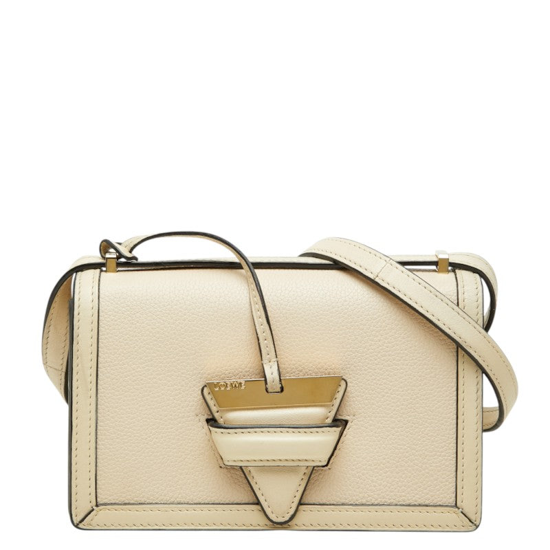 ロエベ バルセロナ スモール 斜め掛け ショルダーバッグ アイボリー系 レザー レディース LOEWE 【中古】