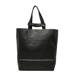 ヴァレンチノ ガラヴァーニ ロックスタッズ 斜め掛け ショルダーバッグ ブラック レザー レディース Valentino 【中古】