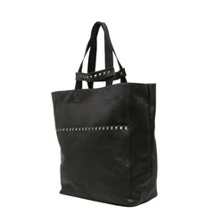 ヴァレンチノ ガラヴァーニ ロックスタッズ 斜め掛け ショルダーバッグ ブラック レザー レディース Valentino 【中古】