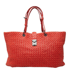 ボッテガヴェネタ イントレチャート トートバッグ レッド レザー レディース BOTTEGAVENETA 【中古】