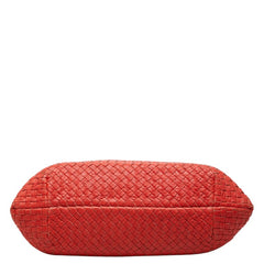 ボッテガヴェネタ イントレチャート トートバッグ レッド レザー レディース BOTTEGAVENETA 【中古】