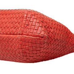 ボッテガヴェネタ イントレチャート トートバッグ レッド レザー レディース BOTTEGAVENETA 【中古】