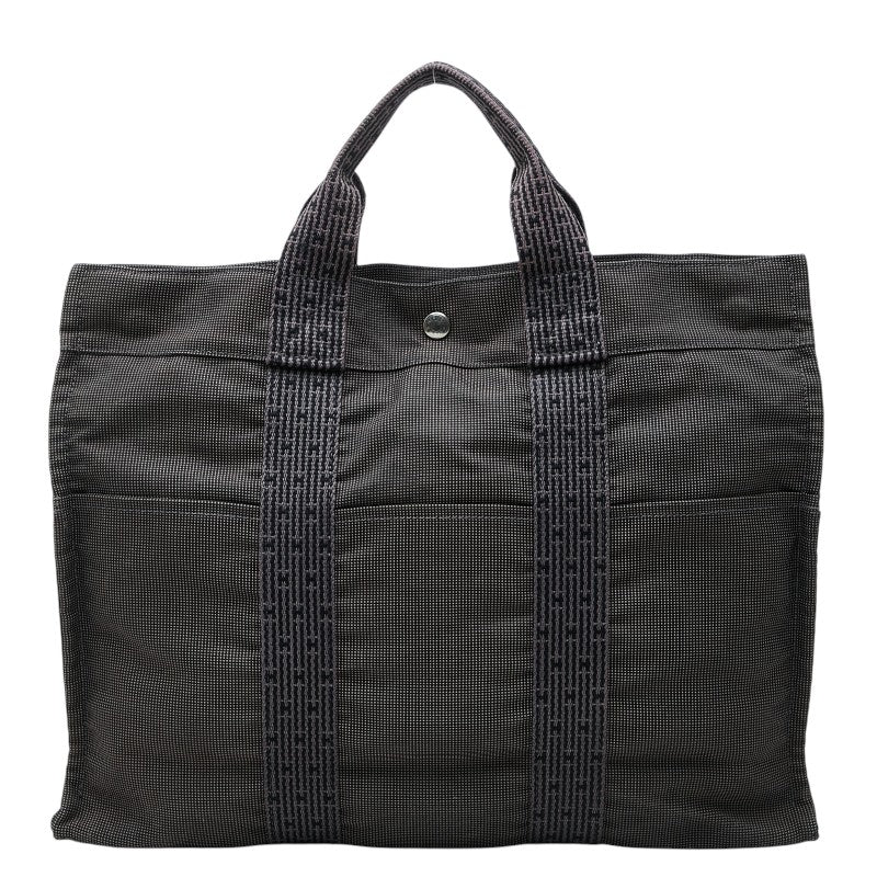 エルメス エールライン トートMM ハンドバッグ トートバッグ グレー キャンバス レディース HERMES 【中古】