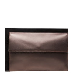 グッチ ポーチ クラッチバッグ ブラウン系 レザー メタル レディース GUCCI 【中古】