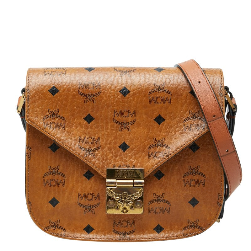 エム シー エム ヴィセトス 斜め掛け ショルダーバッグ ブラウン PVC レザー レディース MCM 【中古】