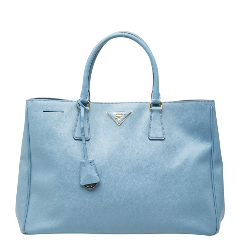 プラダ 三角ロゴプレート トートバッグ BN1844 ライトブルー サフィアーノレザー レディース PRADA 【中古】