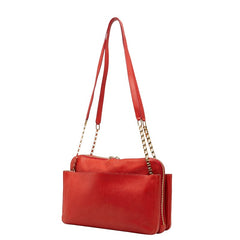クロエ ルーシー チェーン ショルダーバッグ トートバッグ レッド レザー レディース Chloe 【中古】