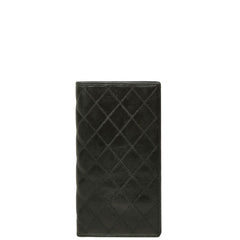 シャネル ビコローレ 札入れ 長財布 ブラック ラムスキン レディース CHANEL 中古