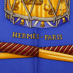 エルメス カレ90 LES TAMBOURS タンブールの太鼓 スカーフ グリーン ブルー マルチカラー シルク レディース HERMES 【中古】
