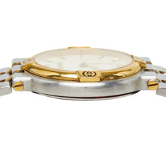 グッチ 腕時計 9000M クオーツ ベージュ文字盤 ステンレススチール レディース GUCCI 中古