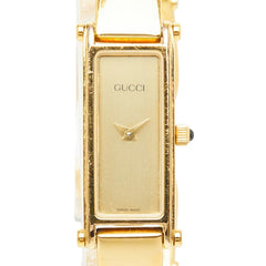 グッチ バングルウォッチ 腕時計 1500L クオーツ ゴールド文字盤 メッキ レディース GUCCI 中古