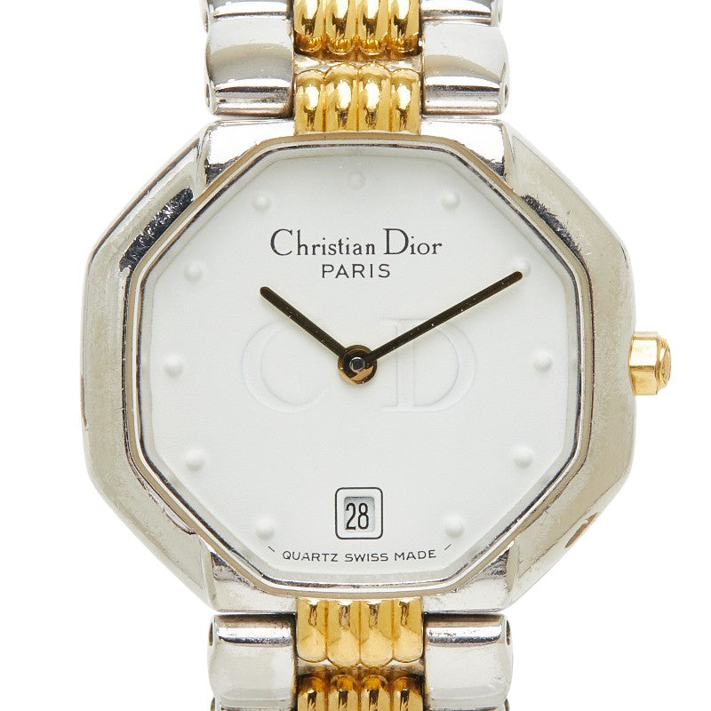 ディオール デポーズ 腕時計 48.203 クオーツ ホワイト文字盤 ステンレススチール レディース Dior 中古