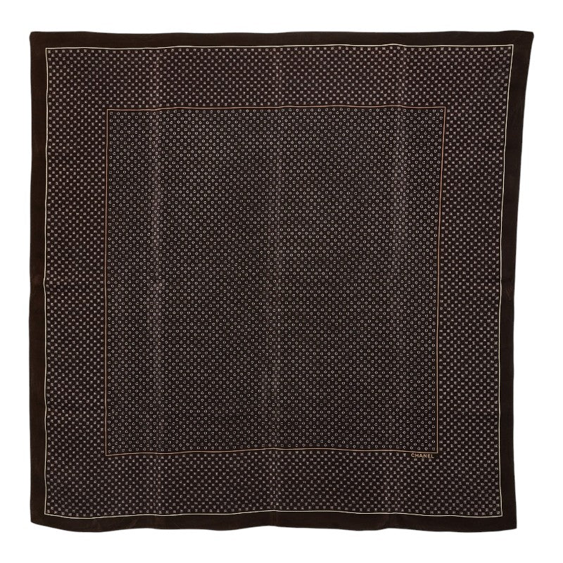 シャネル ココマーク スカーフ ブラウン シルク レディース CHANEL 【中古】