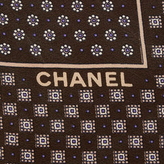 シャネル ココマーク スカーフ ブラウン シルク レディース CHANEL 【中古】