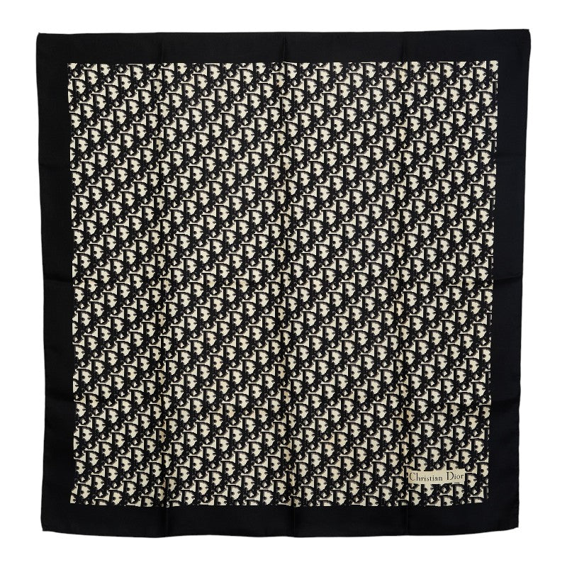 ディオール トロッター スカーフ ブラック ベージュ シルク レディース Dior 【中古】