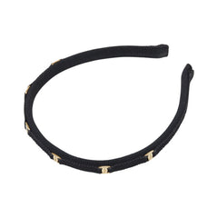 サルヴァトーレフェラガモ ヴァラ カチューシャ ヘアアクセサリー ブラック ゴールド キャンバス レディース Salvatore Ferragamo 【中古】