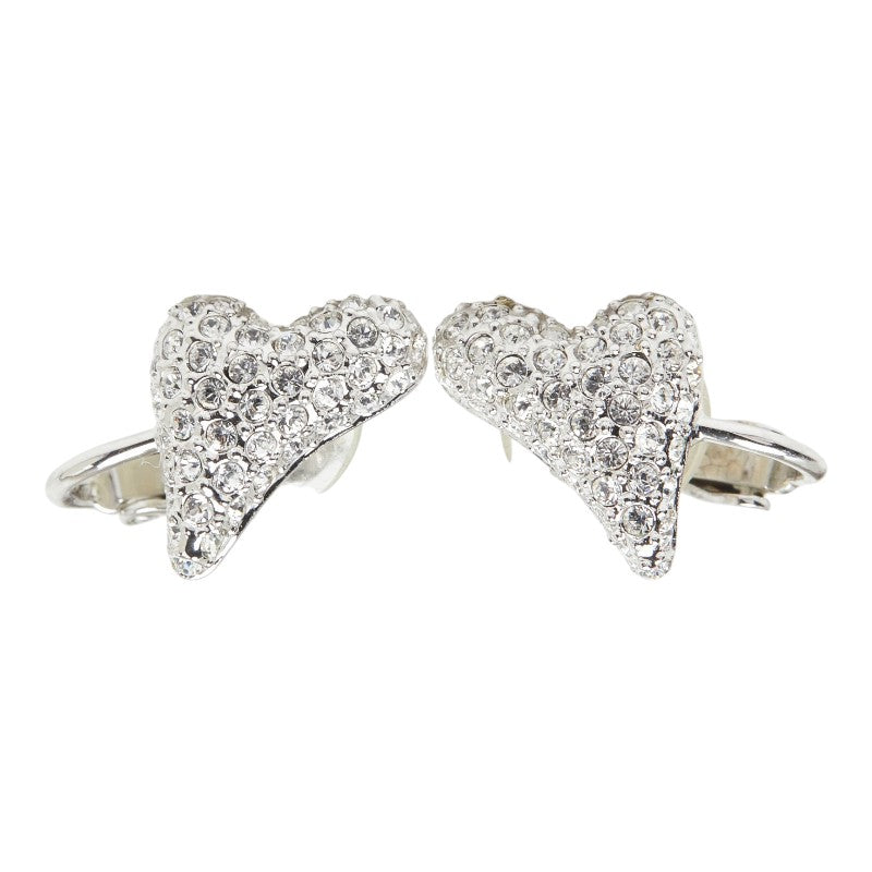 スワロフスキー ハートモチーフ イヤリング シルバー メタル ラインストーン レディース SWAROVSKI 【中古】