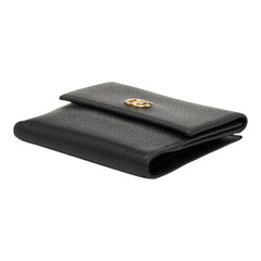 グッチ GGマーモント コンパクトウォレット 二つ折り財布 456122 ブラック レザー レディース GUCCI 【中古】