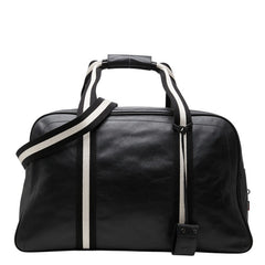 バリー トレインスポッティング ボストンバッグ トラベルバッグ ショルダーバッグ 2WAY ブラック レザー レディース BALLY 【中古】