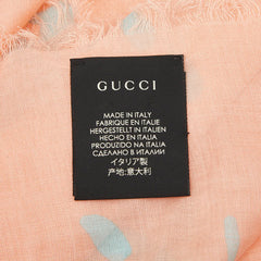 グッチ GGゴースト GGモチーフ スカーフ 478723 ピンク ブルー シルク モダール レディース GUCCI 【中古】
