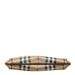 バーバリー ノバチェック シャドーホース チェーン ポーチ ハンドバッグ ベージュ ブラウン PVC レザー レディース BURBERRY 【中古】