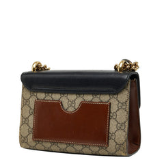 グッチ GGスプリーム ハンドバック チェーン ショルダーバッグ 2WAY 409487 ブラック ブラウン レザー レディース GUCCI 【中古】