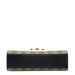 グッチ GGスプリーム ハンドバック チェーン ショルダーバッグ 2WAY 409487 ブラック ブラウン レザー レディース GUCCI 【中古】