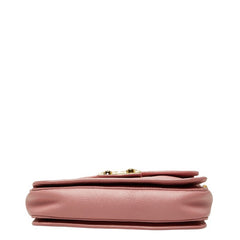 ミュウ ミュウ ロゴ クロス ショルダーバッグ ハンドバッグ ピンク レザー レディース Miu Miu 【中古】