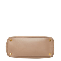 プラダ ガレリア 三角ロゴプレート ハンドバッグ ショルダーバッグ 2WAY ベージュ サフィアーノレザー レディース PRADA 【中古】