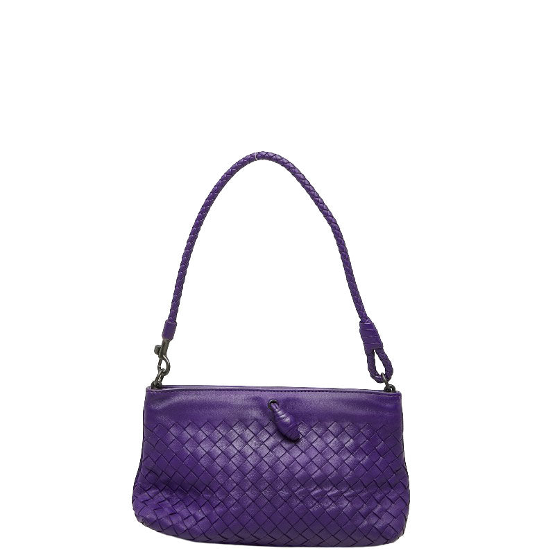 ボッテガヴェネタ イントレチャート ハンドバッグ ワンショルダーバッグ パープル レザー レディース BOTTEGAVENETA 【中古】