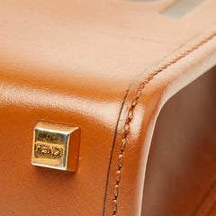 フェンディ ミニ サンシャイン ショッパー ハンドバッグ ショルダーバッグ 2WAY 8BS051 ブラウン レザー レディース FENDI 【中古】