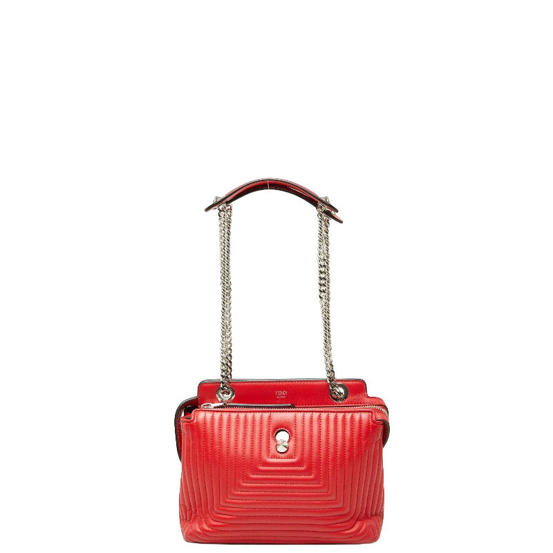 フェンディ ドットコム クリック チェーン ショルダーバッグ 8BN299 レッド レザー レディース FENDI 【中古】