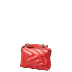 フェンディ ドットコム クリック チェーン ショルダーバッグ 8BN299 レッド レザー レディース FENDI 【中古】