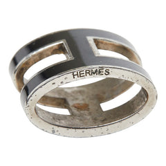 エルメス ポップアッシュH ペンダントトップ ブラック シルバー メタル レディース HERMES 【中古】