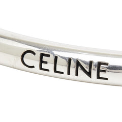 セリーヌ ロゴ チューブブレスレット FCA2204 ブラック シルバー メタル レザー レディース CELINE 【中古】