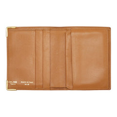 セリーヌ マカダム 二つ折り財布 ブラウン PVC レザー レディース CELINE 【中古】