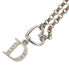 ディオール チェーン ペンダント ネックレス シルバー メタル ラインストーン レディース Dior 中古