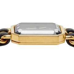 シャネル プルミエール M 腕時計 H0001 クオーツ ブラック文字盤 メッキ レザー オニキス レディース CHANEL 中古