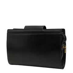 サンローラン クラッチバッグ ブラック ゴールド レザー メンズ SAINT LAURENT 【中古】