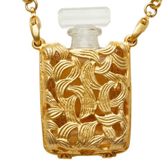 シャネル N°19 オードゥ パルファム パフュームボトル チェーン ペンダント ネックレス ゴールド メッキ レディース CHANEL 【中古】