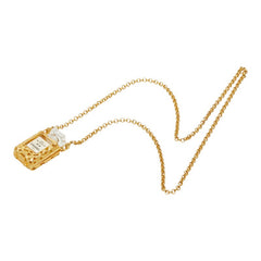 シャネル N°19 オードゥ パルファム パフュームボトル チェーン ペンダント ネックレス ゴールド メッキ レディース CHANEL 【中古】