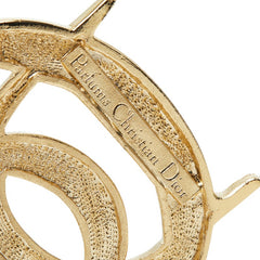 ディオール ロゴ ブローチ ゴールド メッキ レディース Dior 【中古】