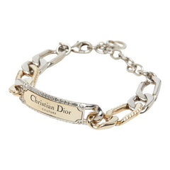 ディオール クチュール ロゴプレート チェーン ブレスレット ゴールド シルバー メタル レディース Dior 【中古】